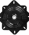 Heavy Duty 12 Inch Bar Stool Swivel Plate Chair Base Features Precision Ball Bearings For A Rock Solid Hold And Buttery Smooth Spin On Any Weekend Furniture Swap, top view of black swivel plate.