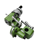 Universal Milling Cutter Sharpener And Engraving Knife Grinder With Rock Solid Tool Carrier For Diy Projects Heavy Duty Knife Holder Setup angle view of green steel tool carrier.