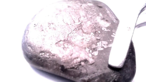Close-up of Black Industrial Grade Rough Diamond, 23mm Spade Shape, 28.00 Carat, Flat Sides, Non Gem Quality, Extreme Hardness Over 10