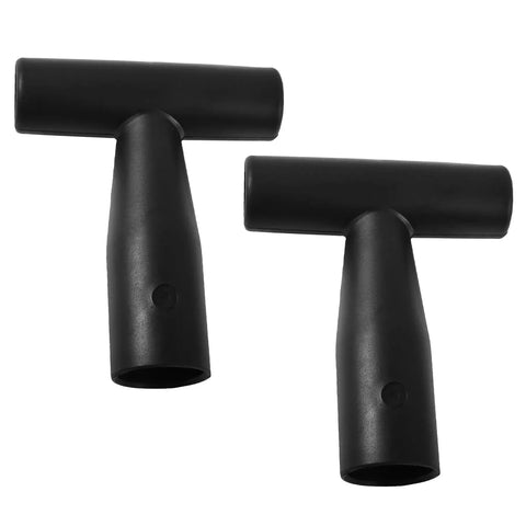 Two Pack Black T Shaped Shovel Grip Handles, PVC Plastic Spade Replacement Grips For Snow Removal, Garden Digging And Backyard DIY Tools
