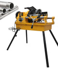 Heavy Duty 220V Electric Pipe Threader Workhorse With Rock Solid Speed Grip Chuck For Cutting One Half To Three Inch Conduits includes pipes.