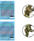 British And Canadian Army Infantry 28mm plastic miniatures with decals for Bolt Action war game 1943 to 1945, showing close-up details