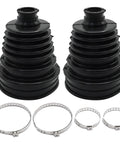 Universal CV Axle Boot Repair Kit Featuring Knockout Durability And Lock Tight Clamps For Shafts 19Mm To 24Mm, includes 2 rubber boots and metal clamps.