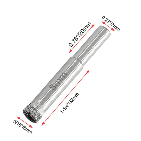 Ripping 12 Pieces Pro Grade Diamond Hole Saw Kit 5/16 8mm Core Drill Bits High Precision, 8mm drill bit for glass and tile use.