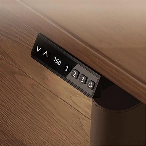 Premium Walnut Electric Standing Desk With Effortless Height Adjustment And Nifty USB Charging Ports For A Rock Solid Home Office Setup That Is A Total Game Changer For Your Daily Grind - height adjustment control panel close-up.