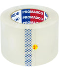 Beefy 3 Inch Wide Packing Tape Clear 24 Roll Pack 55 Yards Each 1320 Yards Total 2.2 Mil Thick Water Based Acrylic