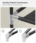 No Fuss Ten Tier Shoe Rack With Sturdy Cover Holds Forty To Fifty Pairs Of Sneakers And Casual Kicks Featuring Flexible Shelves and quality plastic connectors.