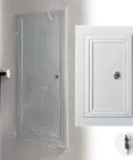 Heavy Duty Drywall Access Panel With Keyed Cylinder Lock, Slick Plasterboard Service Door in white, installed for easy access.