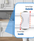 Close-up of Kid Proof Cabinet Locks For Babies U Shaped Child Safety Latches adjustable on kitchen cabinets