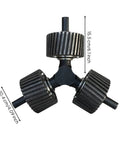 Heavy Duty Machine Roller Replacement Featuring Triple Wheels And Solid Core Built Tough For High Pressure Spin Works Like A Champ On Industrial Feed Machinery Rigs, showing triple wheels and shaft dimensions.
