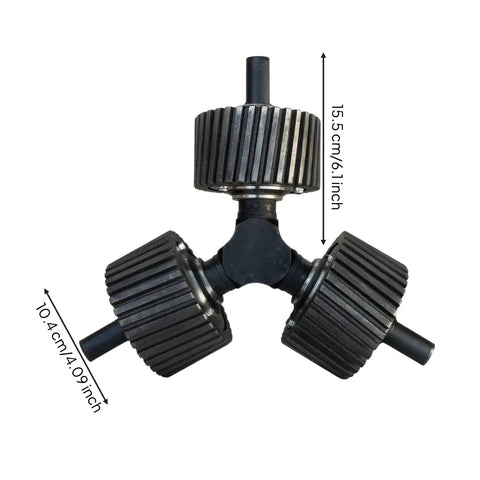Heavy Duty Machine Roller Replacement Featuring Triple Wheels And Solid Core Built Tough For High Pressure Spin Works Like A Champ On Industrial Feed Machinery Rigs, showing triple wheels and shaft dimensions.