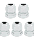 Five Piece G Half Inch Nylon Cable Glands Waterproof Cord Grip Connector With Adjustable Six To Eleven Millimeter Wire Grommet Protectors