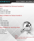 Power Knob Upgrade For Shimano And Daiwa Reels, 38mm Metal Round Handle Product Specifications and Fitment Guide