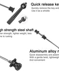 Bike Quick Release Skewer Set Black Anti Theft Locking Skewers Aluminum Alloy For Road Bike Wheels showing parts and features