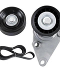 Serpentine Belt Drive Tensioner Pulley Component Kit For GM Hummer H2 Tahoe Silverado Suburban Avalanche Sierra 1500 2500 3500 2002-2008 Replacement Upgrade, belt and pulleys