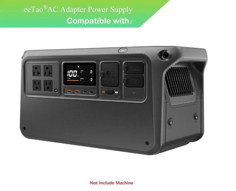3 Prong AC Power Cord Charger for Power 1000 V2 DYM1000V2L Portable Power Station shown without cord