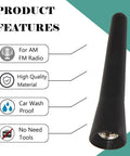 2.5 Inch Stubby Car Antenna Mast For Mini Cooper Countryman BMW Z3 Z4 128i VW Polo Golf AM FM Radio Replacement features diagram
