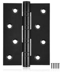 Juego de 6 bisagrasStainless Steel  Inch  10 Inch  en negro mate con rodamiento de bolas; juego de bisagras de alta resistencia; incluye tornillos; imagen en vista plana.