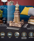 Lighthouse Of Alexandria 3D Wooden Puzzle Kit For Adults With LED Night Light, DIY Model Building Hobby Set, Ancient World Landmark, Brain Teaser, Creative Home Decor And Conversation Starter, 310 mm tall