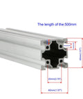 4040 Aluminum Extrusion Profile 500mm European Standard Linear Rail Aluminum Frame For 3D Printers CNC Machines And DIY Workbenches Rig Build For Automation Projects And Home Workshop, silver 40x40 cross-section