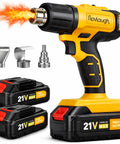 Cordless Heat Gun With LED, Same Specs As Top Model, 990F Max, 42 Minute Runtime, Includes Two 2Ah Batteries, Flat And Hook Nozzles