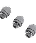 Bad Ass Liquid Tight Conduit Connector One Half Npt Cable Gland Sealing Ring, gray nylon, set of three for secure cable sealing.