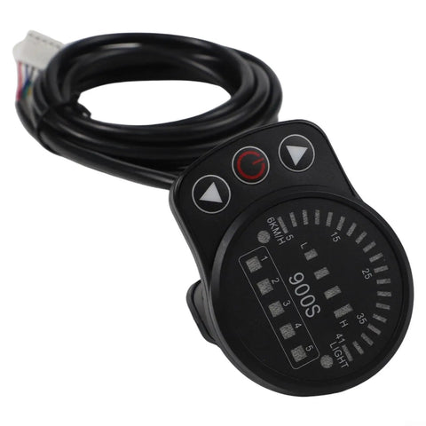 Upgrade Your E-ride With The Kt 900s Led Display Meter Showing speed, battery level, and buttons with cable for e-bike use