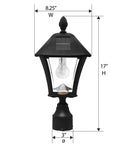 Image of a Solar Baytown Bulb Outdoor Post Light Black Cast Aluminum No Wiring Needed 1 Light With 3 Mounting Options 3 Inch Fitter