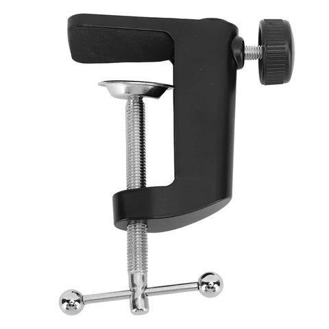 Beefy Aluminum Desk C Clamp Mount For Desk Lamps Black 2.4 Inch Clamp 61mm Heavy Duty Table Mount Easy Adjustable Stable Office And Home Light Fixture Holder, black aluminum desk clamp