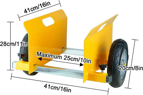 Heavy Duty Panel Dolly Cart With Adjustable Drywall Mover Design Smooth Eight Inch Rollers For Hauling Sheetrock Panels and Heavy Doors dimensions