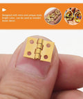 Mini Copper Hinges 30 Pcs 8x10mm Gold Tone Tiny Hinge Set For DIY Jewelry Boxes Small Wooden Boxes Cabinet Hardware