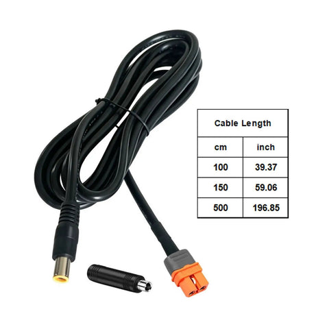 Kickin Ass Xt60iF Female To Dc7909 Male Cable For Solar Panels And Portable Batteries, 1.5m length with straight fire setup.