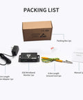 Dual ESD Wrist Strap Monitor And Tester With Online Grounding Status Alarm packing list including adapter, monitor, cord, manual, box