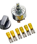 4 Position Rotary Switch With 3 Speed Settings For Fan Heaters 16 Amp 125 Volt And 12 Amp 250 Volt with yellow connectors