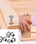 48 Piece Metal Dowel Center Pins Set For Pro Grade Woodworking With Four Sizes One Quarter Inch Five Sixteenths Inch Three Eighths Inch And One Half Inch Chromed Finish Durable Rust Resistant Dowels For Accurate Alignment And Quick Project Setup in use.