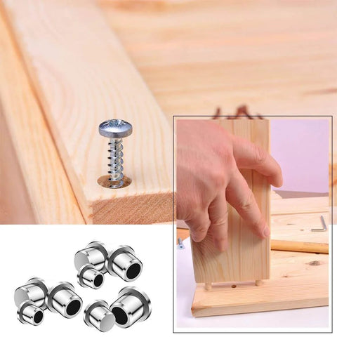 48 Piece Metal Dowel Center Pins Set For Pro Grade Woodworking With Four Sizes One Quarter Inch Five Sixteenths Inch Three Eighths Inch And One Half Inch Chromed Finish Durable Rust Resistant Dowels For Accurate Alignment And Quick Project Setup in use.