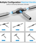 Multiple configurations of 42 In 1 Magnetic Screwdriver Set With Ratchet Handle Portable Multi Bit Tool Kit for versatile DIY tasks