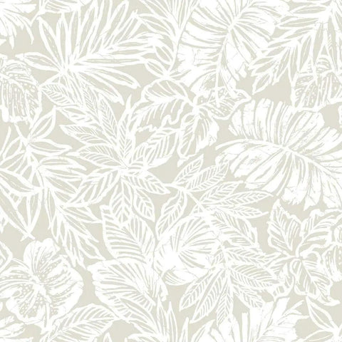 Beige Batik Tropical Leaf Peel And Stick Wallpaper Roll 20 Point 5 Inches Wide By 16 Point 5 Feet Easy Drop Match Application 100 Percent Removable No Water No Mess Thicker Durable Peel And Stick Wallpaper For Living Rooms And Bedrooms detailed leaf design close-up