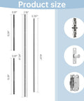 Heavy Duty Hidden Sliding Barn Door Hardware And Track For 30 To 47 Inch Doors, product size diagram with track and components.