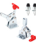 Heavy Duty Quick Release Clamp For Woodworking And Metalworking Hold Down Toggle Clamp Kit 2 Pcs with red handles and bolts