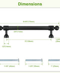 10 Pack 5 Inch Matte Black Cabinet Handles dimensions showing length and hole spacing