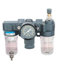 Pro Grade Air Filter Regulator Lubricator FRL Unit With Auto Drain In One Quarter Three Eighth And One Half Inch Lines BC3000 A Type PT3 8