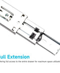 Soft Close Drawer Slides 22 Inch Full Extension Side Mount 100 LB Capacity Ball Bearing Rails Includes 10 Pairs Screws And Instructions