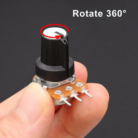 Close-up of a rotary knob from Must Have All In One Potentiometer Kit With Rotary Knobs And WH148 Linear Pots 1K To 1M Ohm.
