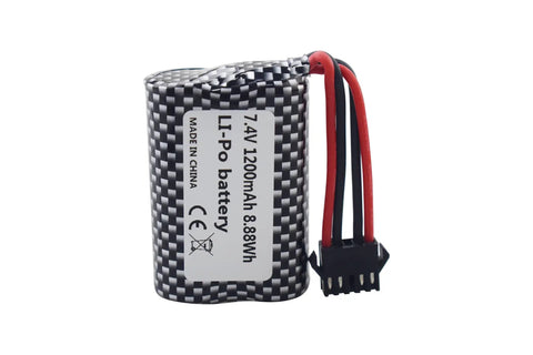2 Pack 7.4V 1200mAh Lithium Battery For R208 R308 2008 R206 TX122 TX123 H106 V003 RC Remote Control Boat, LiPo type