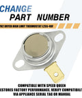 2 Pack Dryer High Limit Thermostat L255-40F For 510702 Replacement metal component, single view with label details.