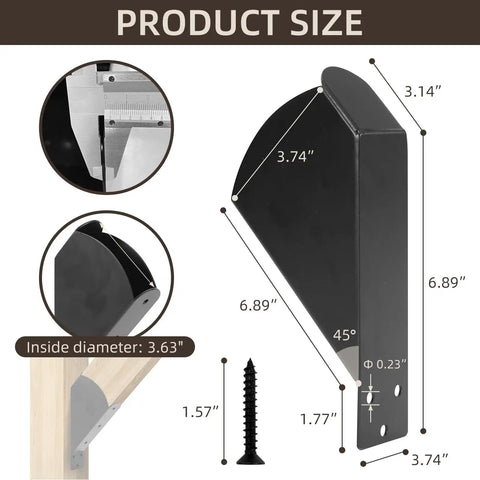Heavy Duty 45 Degree Angle Bracket For 2x4 Wood Posts And Beams For Pergola Gazebo DIY Kit Black Iron Support 8 Pack Built To Last And Tough As Nails With 2mm Thick Iron And Black Powder Coating For Outdoor Weatherproof Strength Great For Outdoor