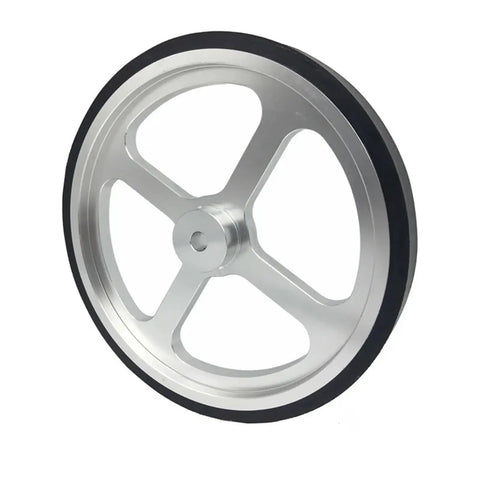 KVXJH Aluminum Encoder Meter Wheel Synchronous Wheel Length Measuring Rubber Wheel Perimeter 500mm side view with 10mm hole