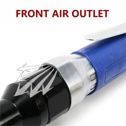 Front air outlet of Badass Heavy-Duty 90 Degree Air Ratchet Wrench All Metal Right Angle Pneumatic Trigger Straight Shooter 3/8 Drive Socket Wrench.