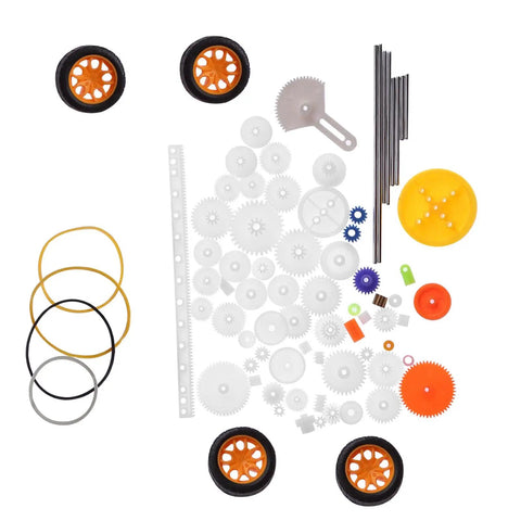 78 Piece Plastic Gear Set With Pulleys Belts Shafts DIY Kit For Toys And Models Durable White Plastic Gears Rack Accessories